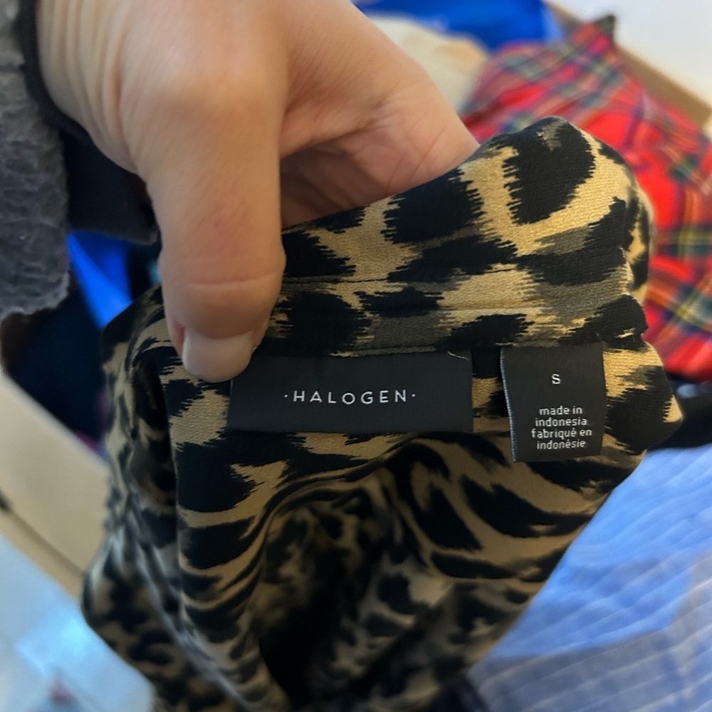 Halogen Animal Print Button Down Blouse - image 4